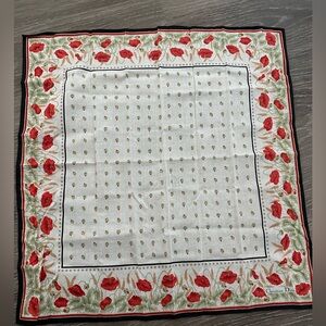 Vintage Christian Dior Floral  luxury cotton 80s 90s  18 x 18 Inches scarf